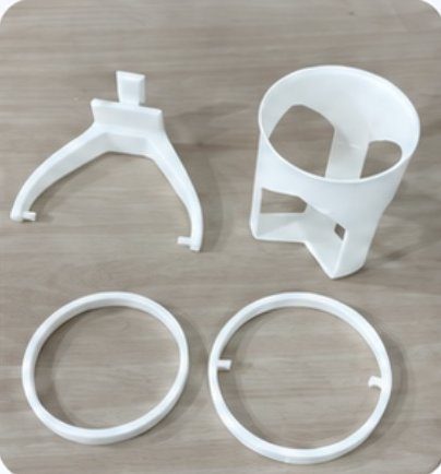 Printed components before assembly.