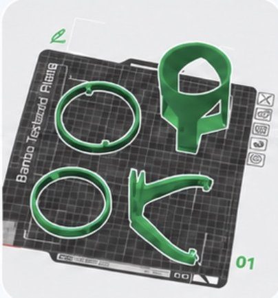 Preparing the parts for printing, rings laid flat.